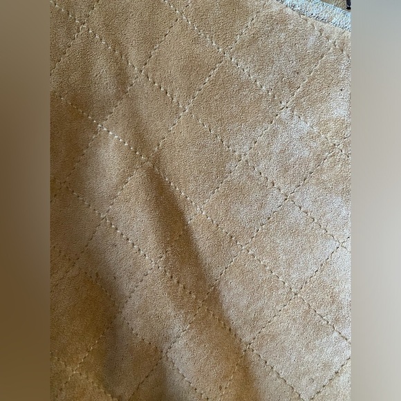 Vintage Suede Leather w/gold piping trim quilted look women's jacket Size 8 - Picture 4 of 9